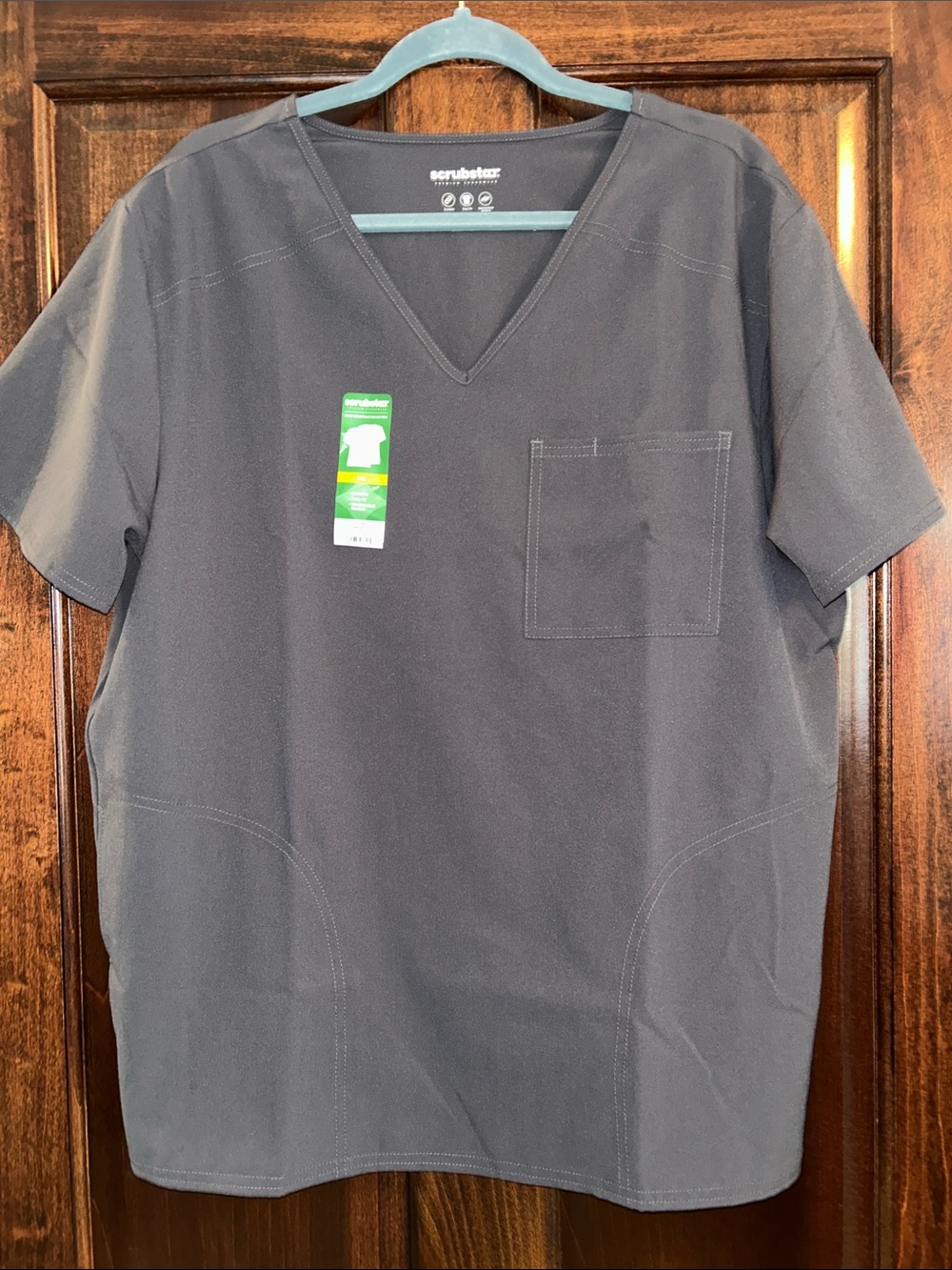 Women’s V-Neck Scrub Top in Pewter L NWT